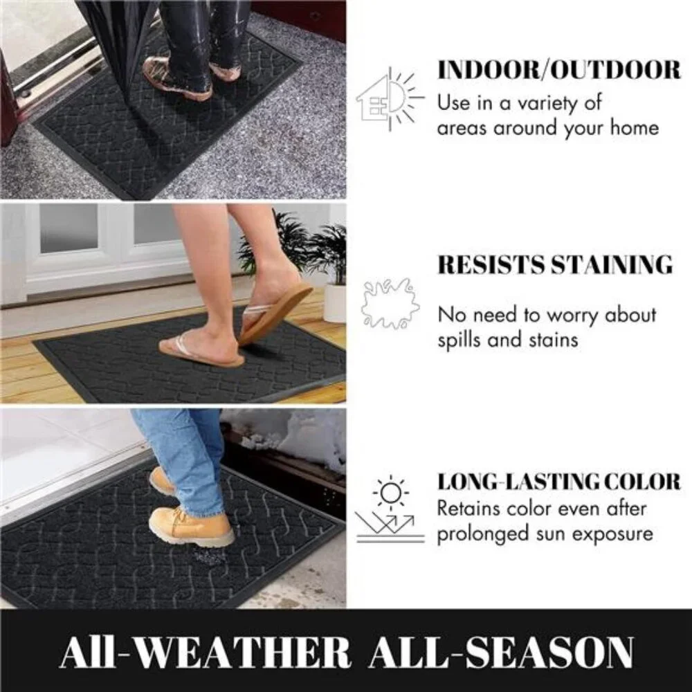 Front Door Mats, Heavy Duty Water Absorbent Mud Resistant Easy Clean Entry